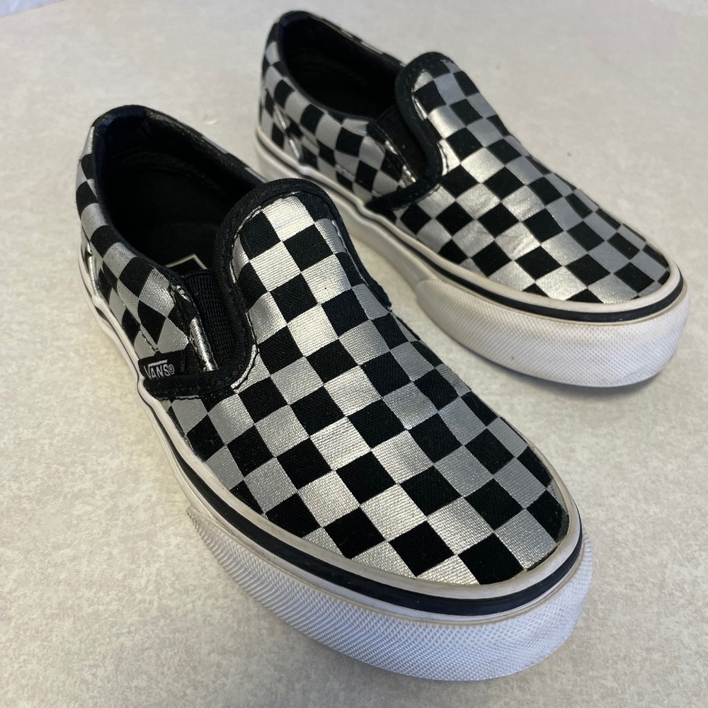 Custom Vans Kids Checkerboard Slip-on